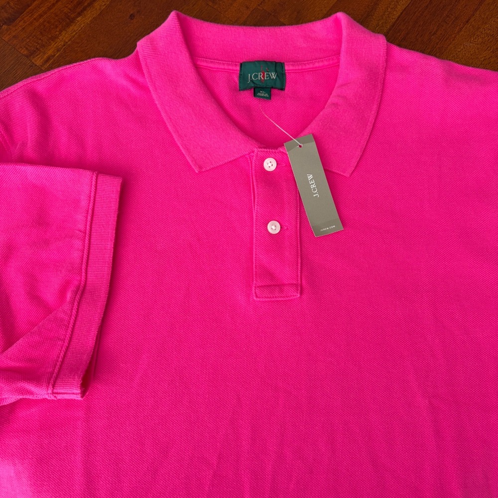 NEW J. Crew Oarsman Pink Short Sleeve Cotton Polo Shirt XL - NWT